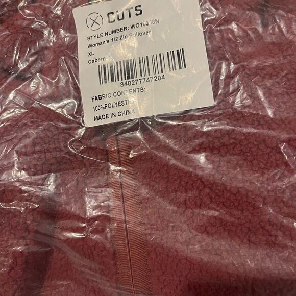 CUTS Polartec® Sherpa 1/2 Zip |Cabernet Classic-Fit Womens Sweatshirt NWT - Picture 6 of 6